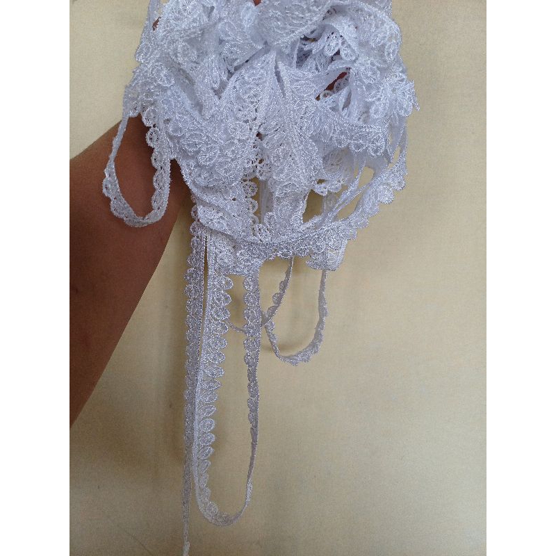renda pinggiran kecil 1 roll/ renda pinggiran kecil warna putih