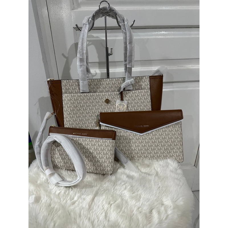 MK MAISIE 3 IN 1 TOTE vanilla original / tas wanita michael kors