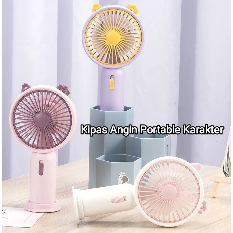 Kipas Angin Karakter Mini /Kipas Genggam USB Cas