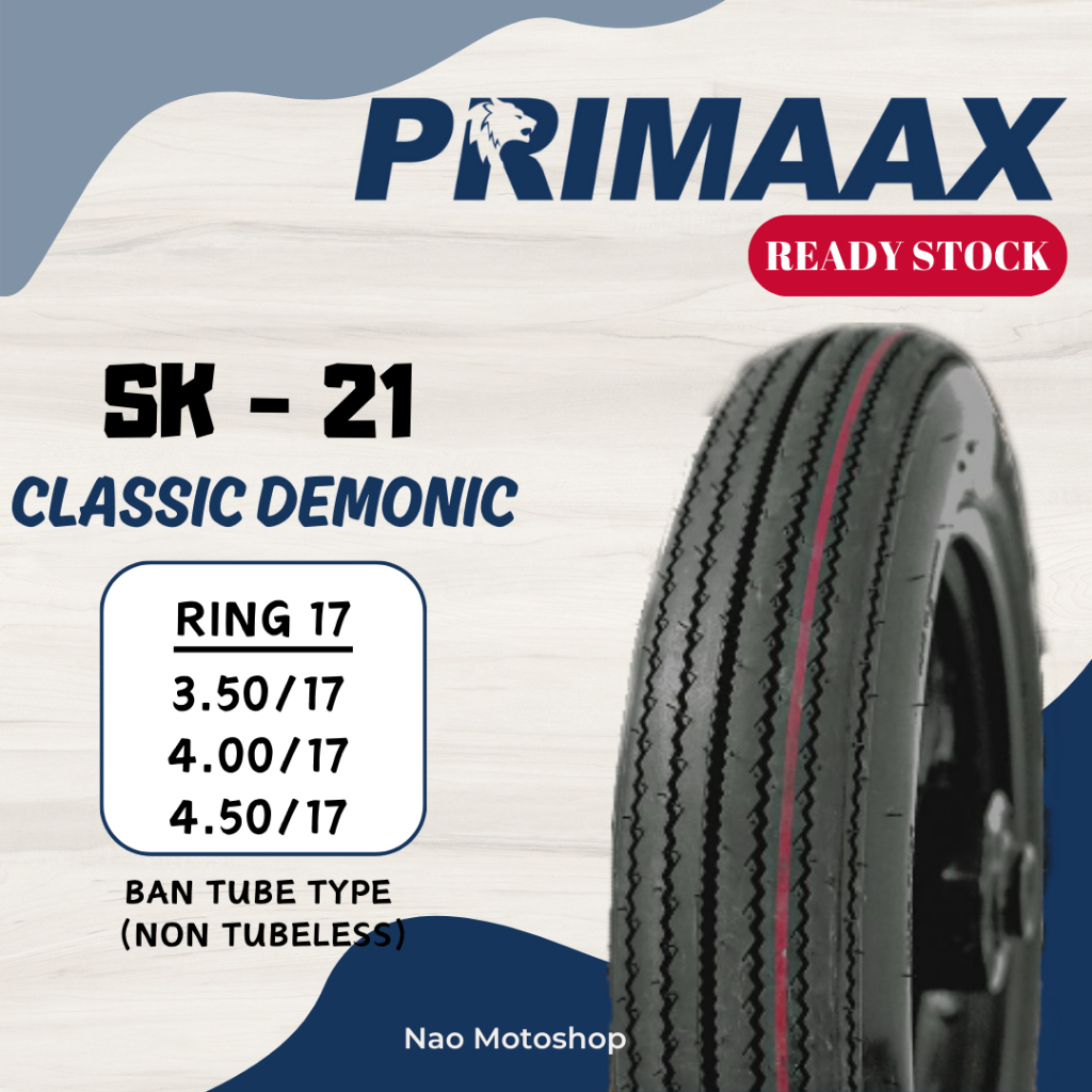 Ban Primaax SK-21 Classic Demonic Ring 17 Tube Type (Non Tubeless) | Ban Caferacer Japstyle