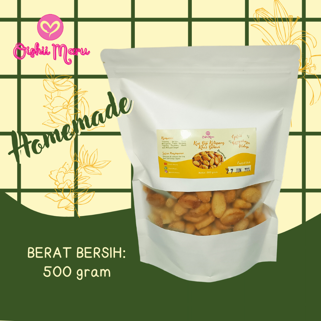 

[Oishii Maru] Kue Biji Ketapang 500 gram Enak Manis Gurih Renyah