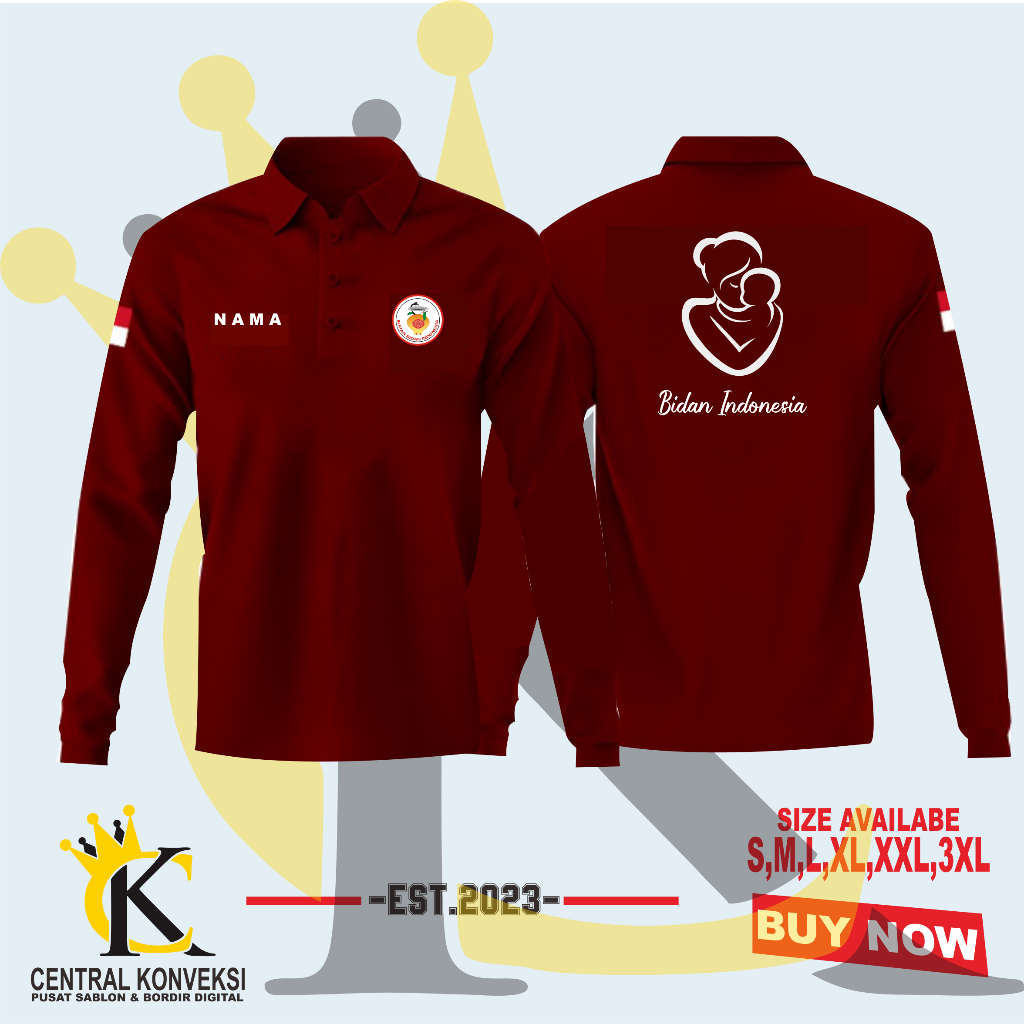 Kaos Polo Bidan Indonesia / Poloshirt Kaos Bidan Indonesia type 2