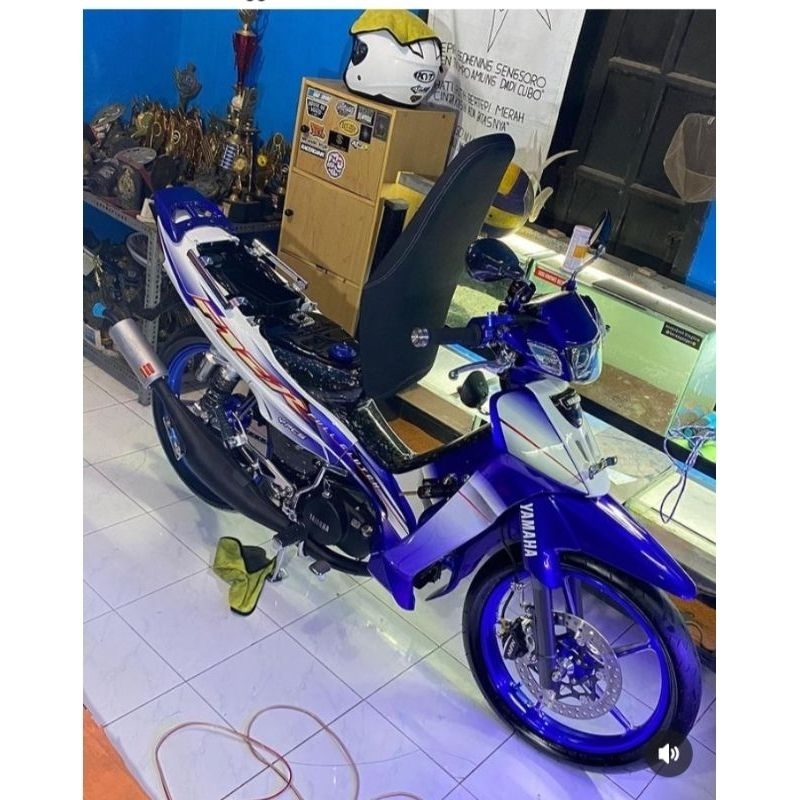 striping sticker standar Yamaha fiz R 2003 biru putih