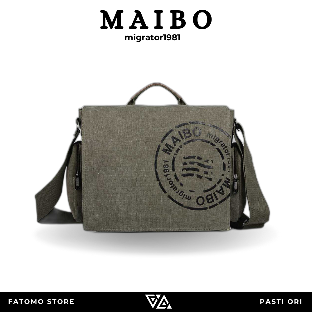 [ORI] MAIBO Tas Selempang Bahu Kanvas Pria Sling Bag Canvas Printing - 1124