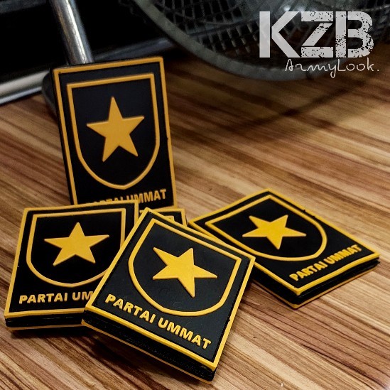 Emblem Karet Velcro-PARTAI UMMAT Patch Rubber