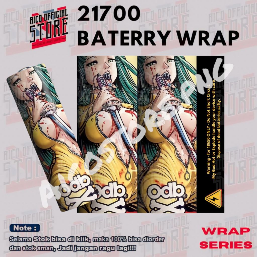 Pelindung Baterai - Skin Wrap Pelindung Baterai 21700 ODB Full Motif Premium - Stiker Wrap ODB Pelap