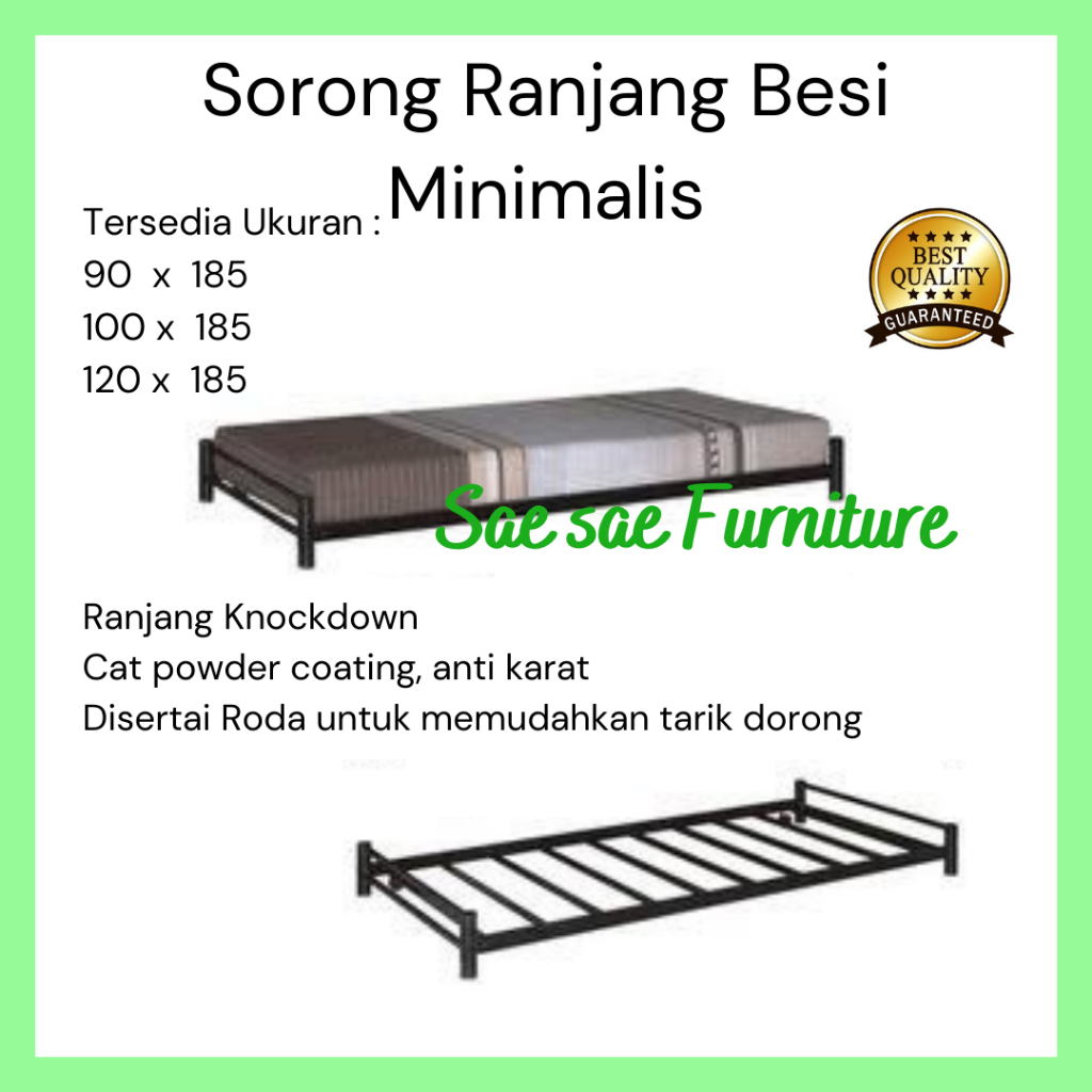 KIRIM KARGO 120x200 Sorong Ranjang Besi Minimalis (Hanya Sorong)