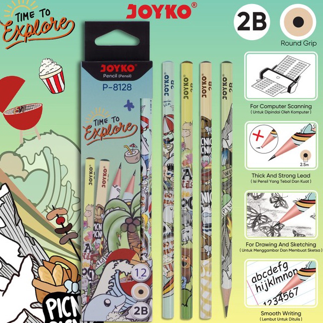 

Wow Pensil Pencil Joyko P8128 2B 1 Box 12 Pcs