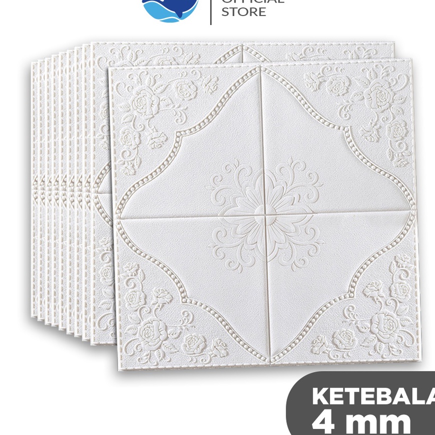 KP8 Paus Biru  Wallpaper 3D FOAM  Wallpaper Dinding 3D Motif Foam BatikyWallfoam Batik bunga