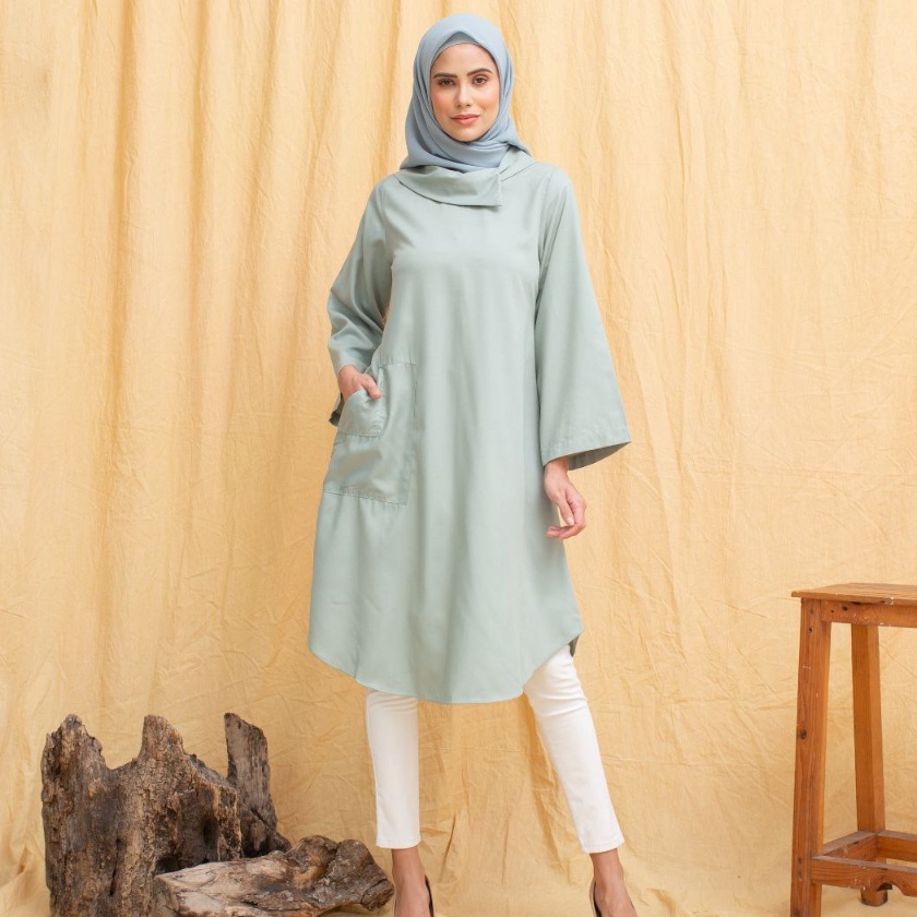 Bonus Tunik Hasna By Ins Collections Baju Atasan Muslim Wanita Casual Bahan Katun Toyobo Premium