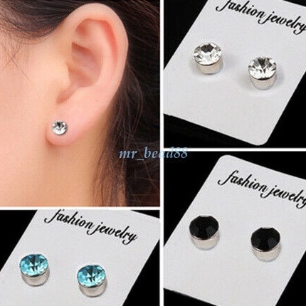 Flash Sale Anting berlian berwarna magnet tanpa anting tindik magnet magnet kuat anting stud palsu u