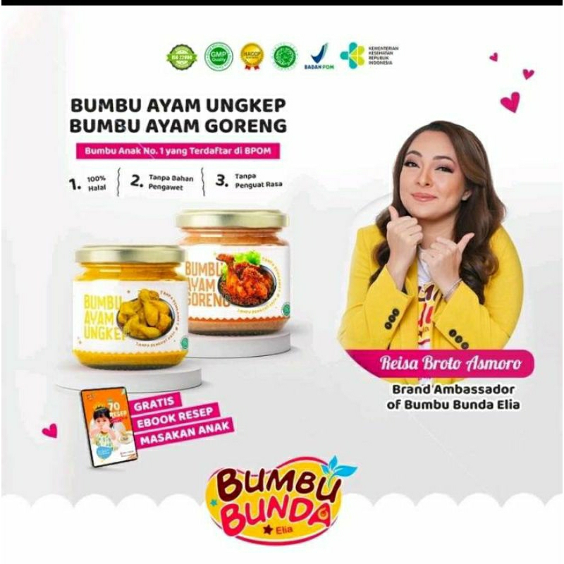 

Bumbu Bunda Elia Bumbu Ayam Ungkep/ Bumbu Ayam Goreng / Non MSG Non Pengawet