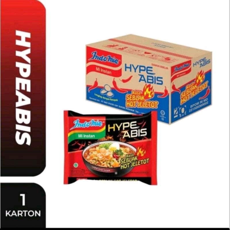 

Indomie Hype Abis Rasa Seblak Hot Jeletot1 Dus Isi 40 pcs @ 75 gr