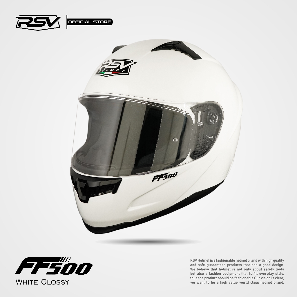 HELM RSV FF500 WHITE GLOSSY  / HELM FULL FACE / HELM RSV