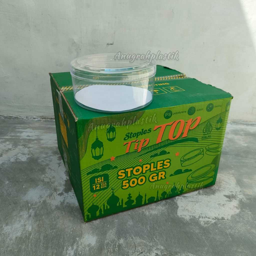 Toples Kue kering 500 gr / Nastar / Toples bulat 500 gr TIPTOP