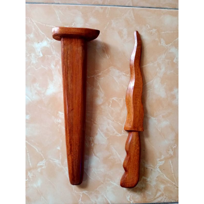 Keris Kayu Silat 30cm Miniatur Peraga Latihan Beladiri IPSI