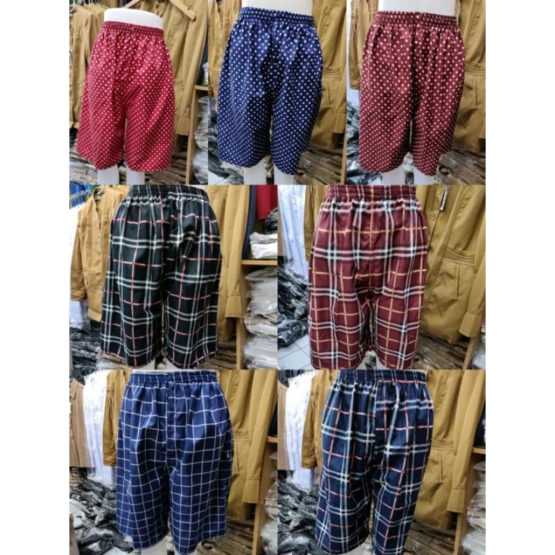 Celana pendek selutut all size motif cowok cewek