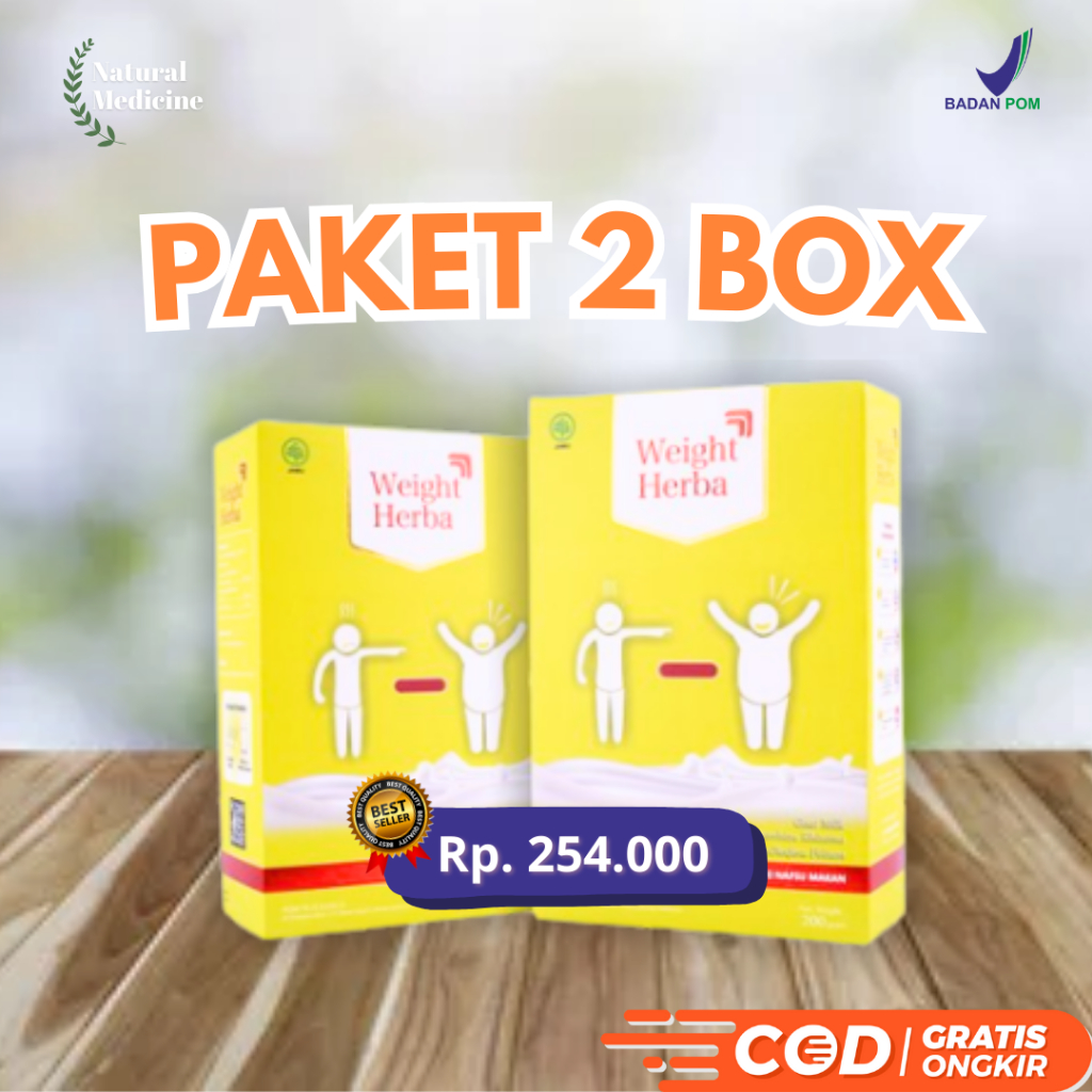 

WEIGHT HERBA 2 BOX - Susu Penambah Berat Badan & Nafsu Makan - Susu Penurun Gula Darah