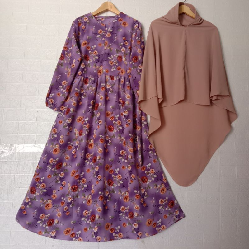 gamis wolfis/set gamis wolfis/set gamis monalisa/gamis murah/gamis motif bunga