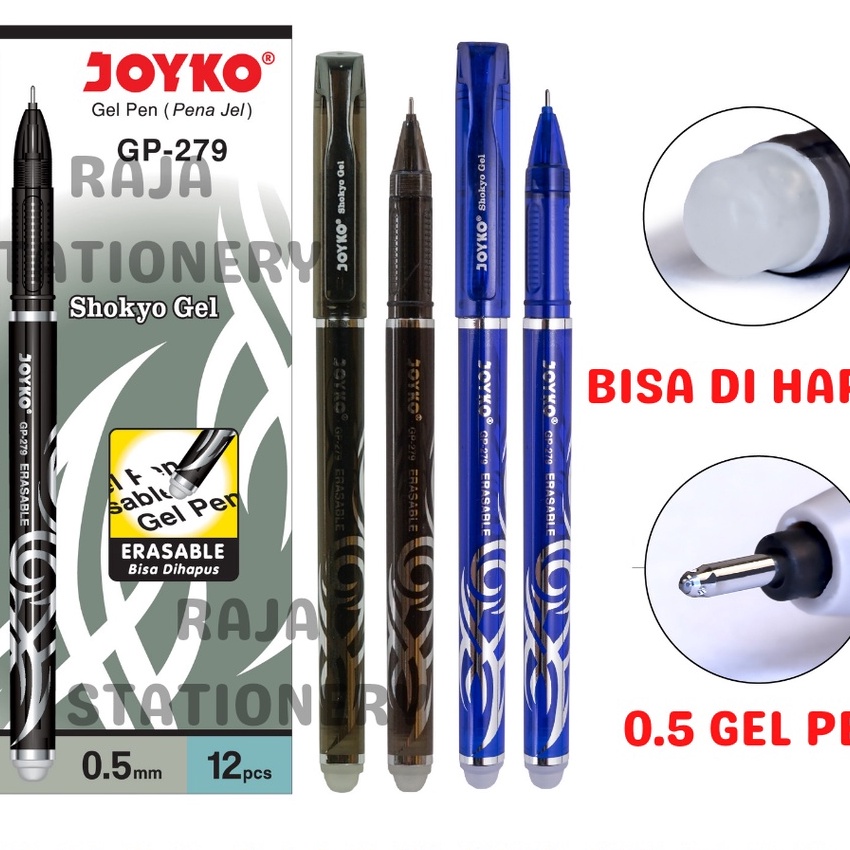 

Eksklusif JOYKO ERASABLE GEL PEN HITAM BIRU PULPEN PEN BISA DIHAPUS JOYKO LUSIN GP279 12PCS
