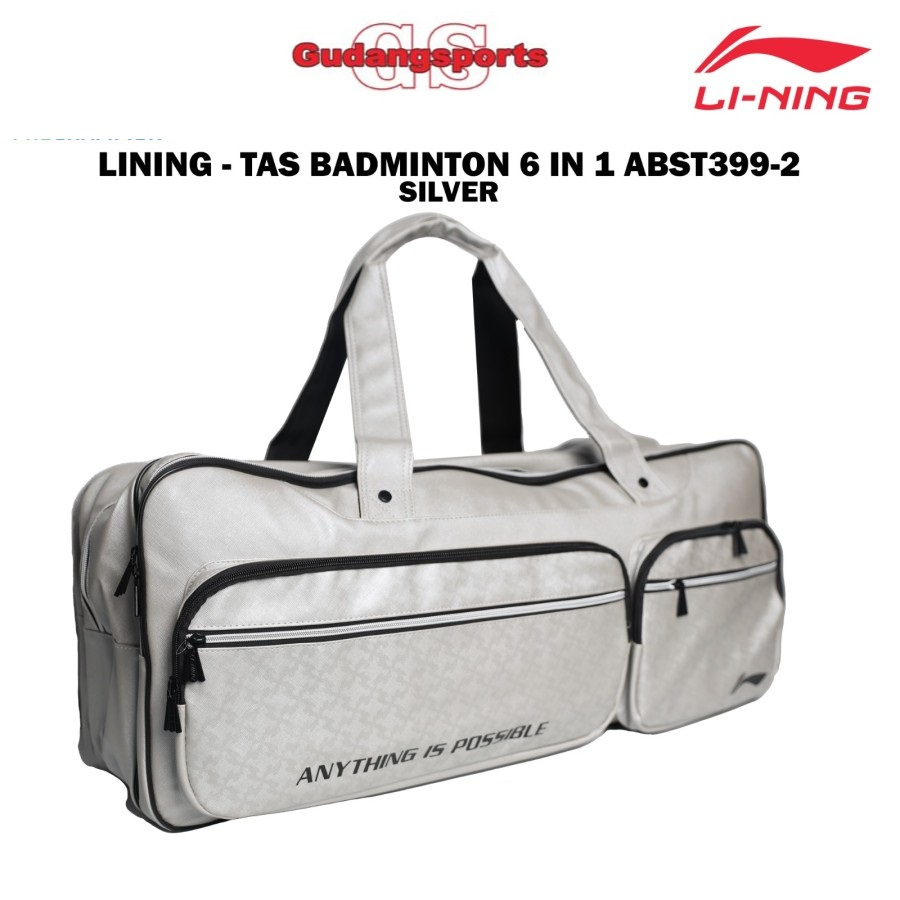 Tas Badminton Bulutangkis Kotak Lining ABST399 ABST 399 Silver