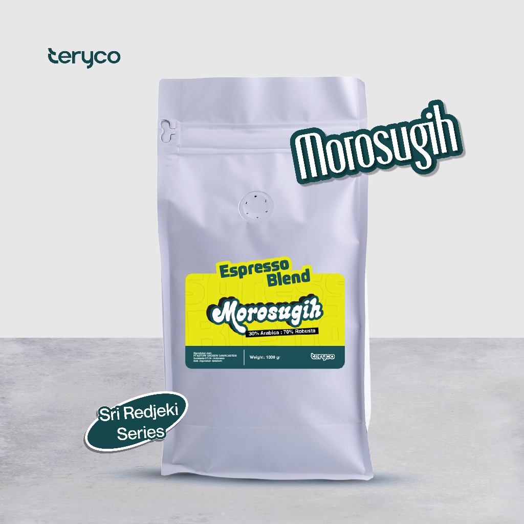 

Teryco Roasters Morosugih Espresso Blend 30 Arabica : 70 Robusta - 1000 gram / Sri Redjeki Series / Espresso Coffee Blend / Biji Kopi Houseblend