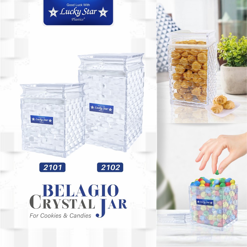 Toples Crystal Jar Bellagio L  | Toples Kue Serbaguna Lucky Star