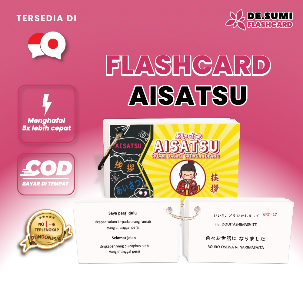 FLASH CARD AISATSU BAHASA JEPANG DASAR PENGGANTI BUKU ATAU KAMUS BELAJAR BAHASA JEPANG DASAR