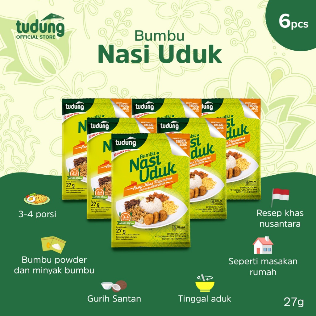 

Bumbu Nasi Uduk Instant Tudung 27gr Bundling 6