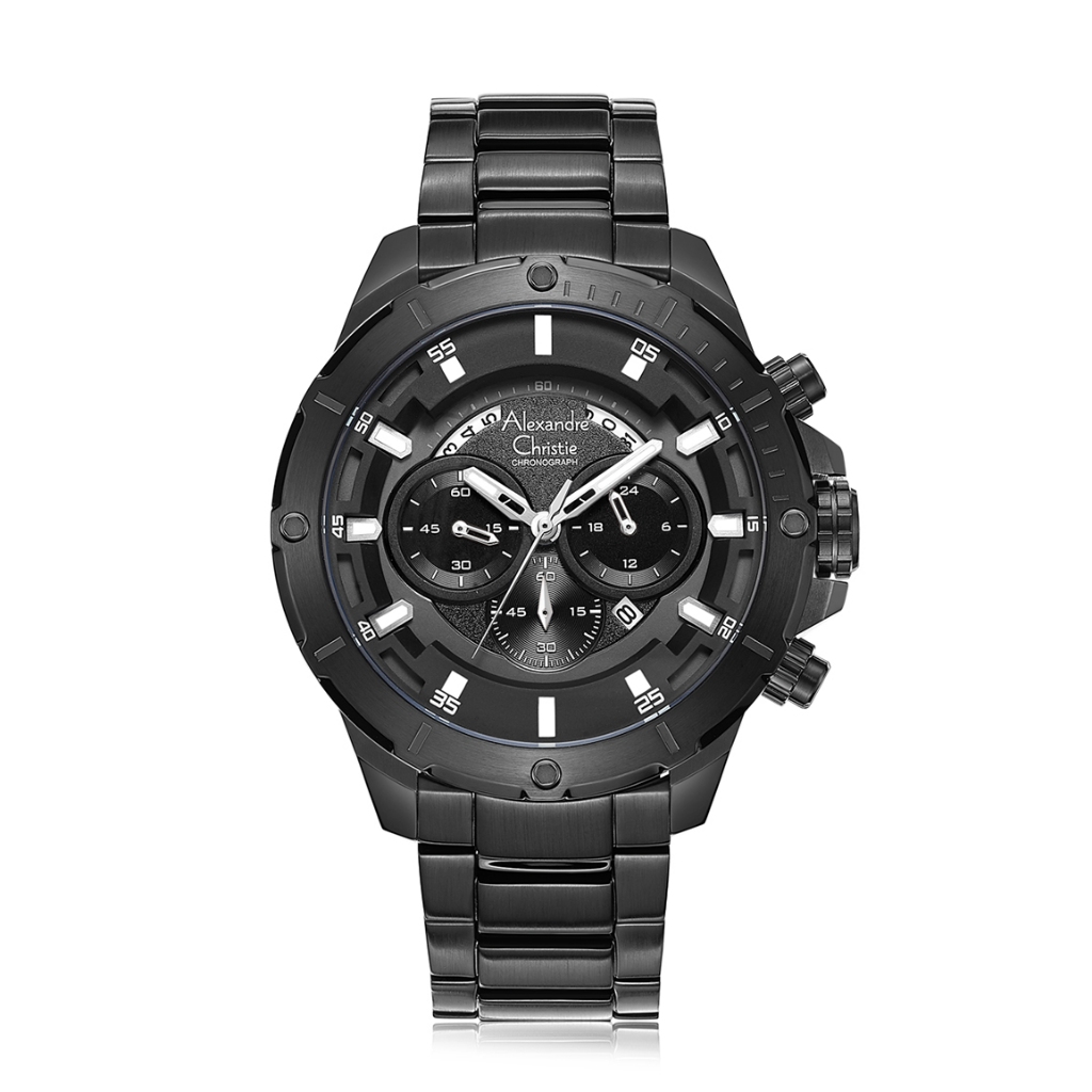 Alexandre Christie AC 6529 MCBIPBA Hitam Original / Jam Tangan Pria Analog Rantai Stainless Steel MC