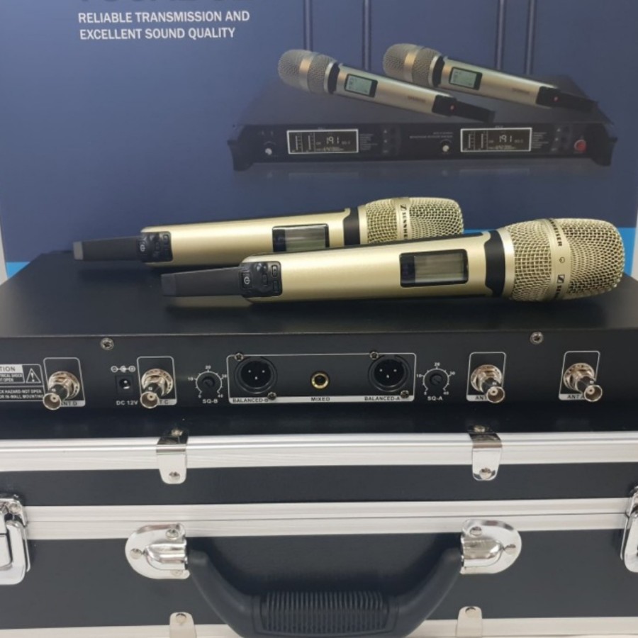 MIC WIRELESS 4 antena mic SENHEISER SKM 9000 / SKM9000 KEMASAN KOPER ATAU KARDUS