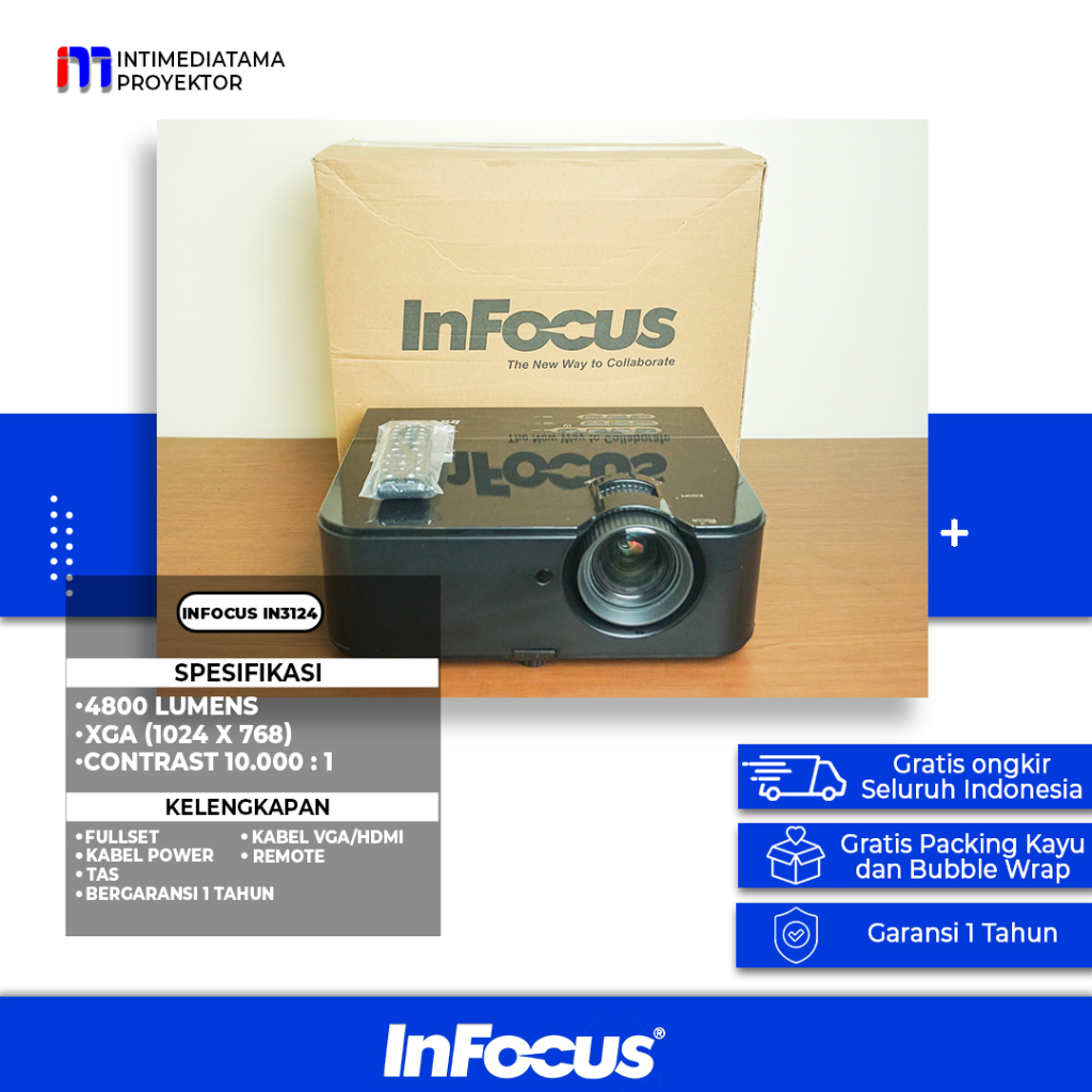 InFocus IN3124 Proyektor DLP 4800 ANSI Lumens XGA
