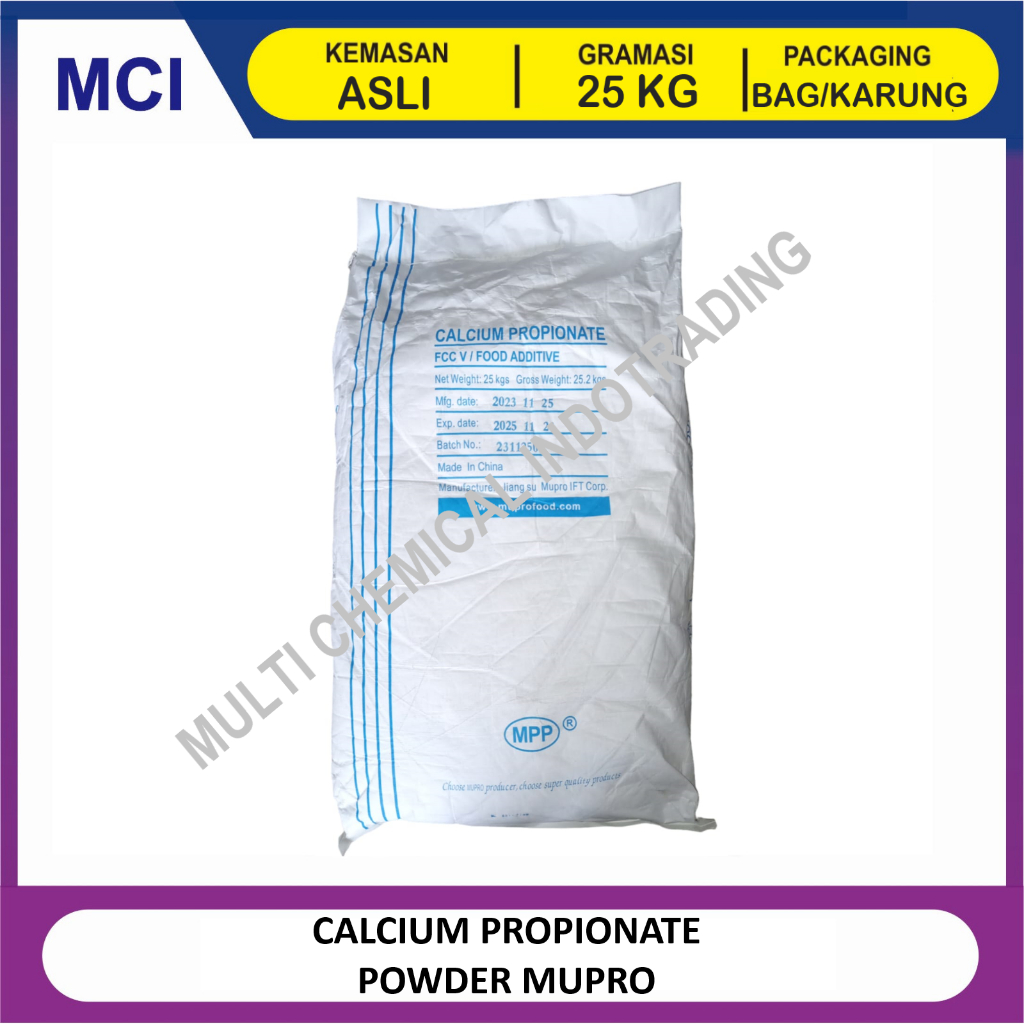 

CALCIUM PROPIONATE POWDER MUPRO PENGAWET MAKANAN FOOD GRADE - 25 KG