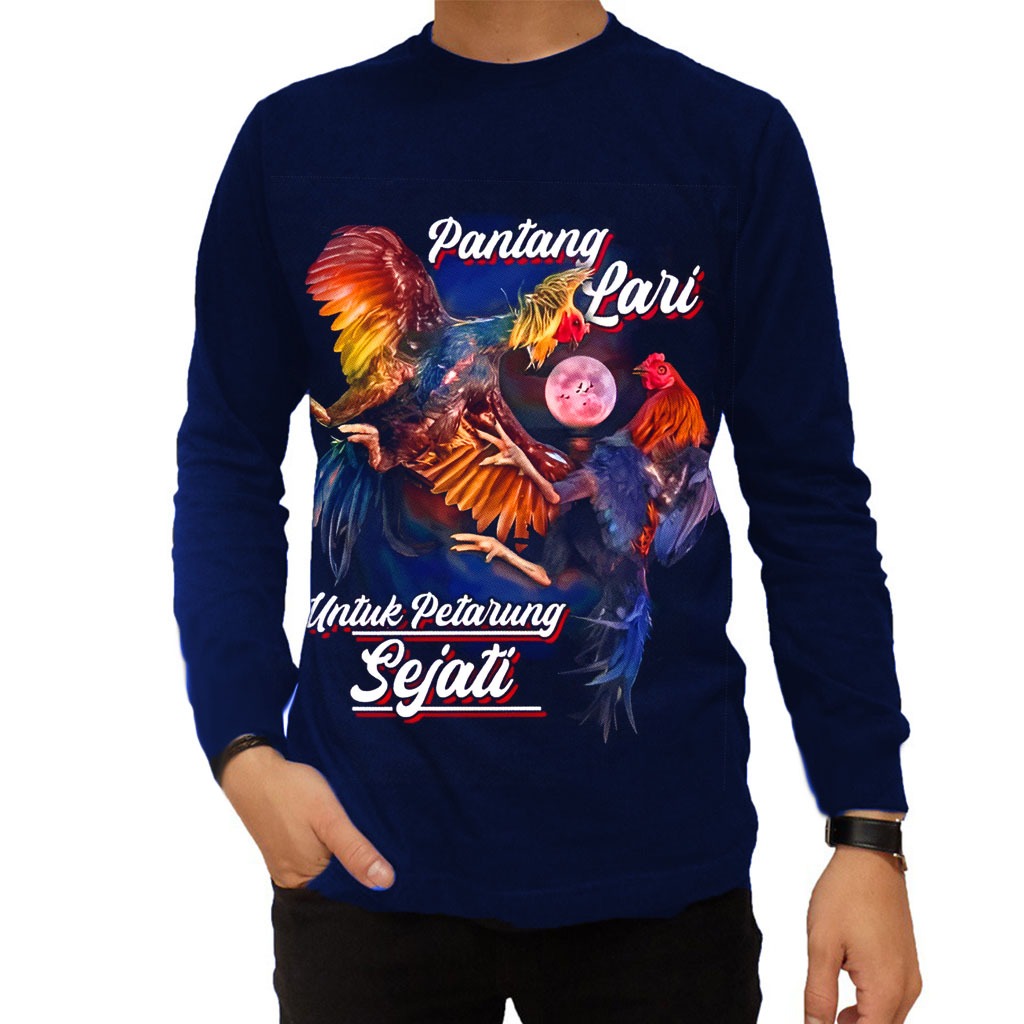 Kaos Lengan Panjang Dewasa Pria Distro Ayam Bangkok Petarung Baju Keren Dewasa Terbaru Original Jumb
