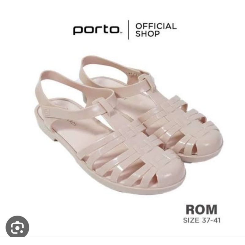 Sepatu sandal wanita dewasa Sandal porto lady kekinian anti slip ROM jelly