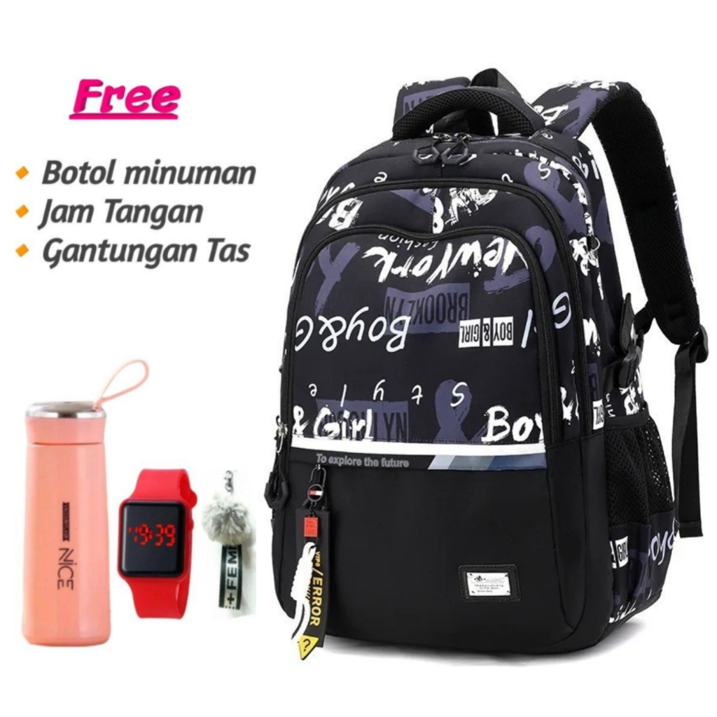 Tas Ransel Punggung Siswa laki laki Tas Anak Sekolah Kapasitas Besar 14inch