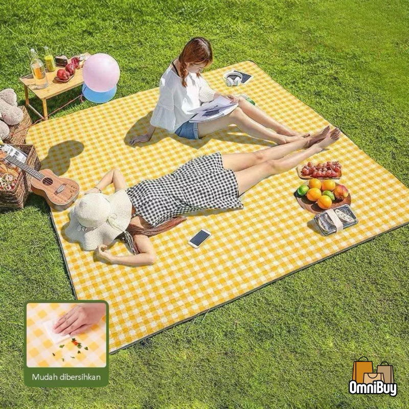 Tikar Piknik Tebal 2x2m Tikar Lipat Anti Air Alas Camping Waterproof