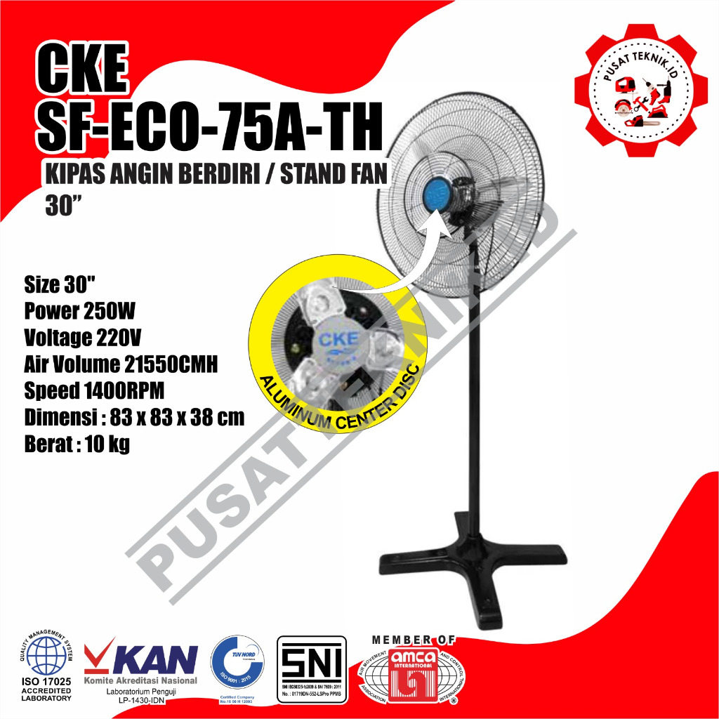 Stand Fan Cke Sf-Eco-75A-Th 30 Inch Kipas Angin Berdiri Kipas Industri