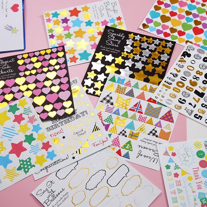 

[1 Lembar] Stiker Dekorasi Warna-Warni DIY Stiker Stempel Stiker Bintang Cinta DALINGSHOP