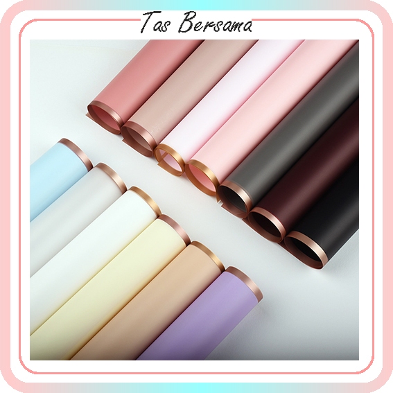 

[1 PACK ISI 20 LEMBAR] Flower Wrapping List Gold Kertas Buket Bunga Florist List Gold KB6135