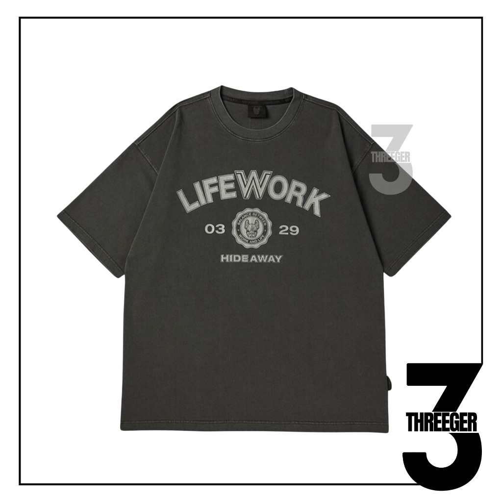 Lifework Varsity Tee Charcoal Grey Original