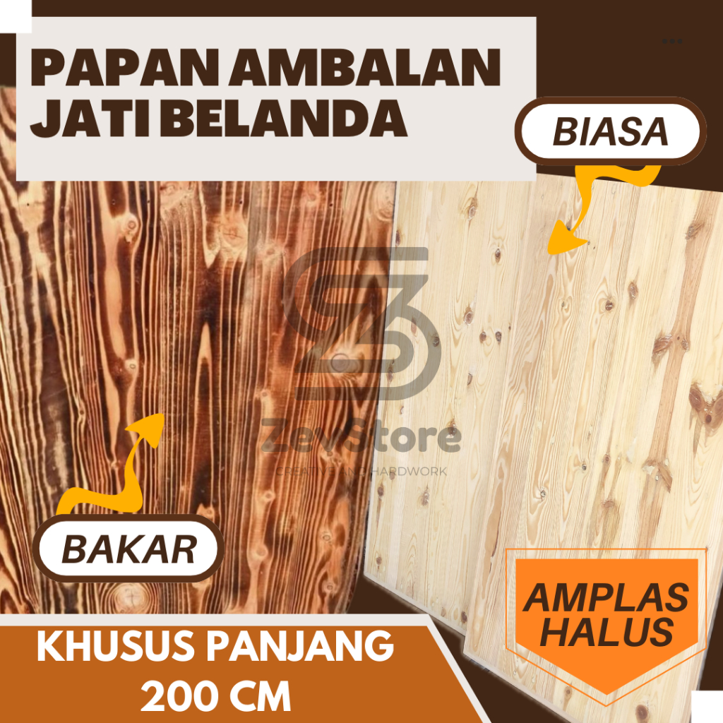 PAPAN AMBALAN JATI BELANDA TERMURAH LEBAR 200 CM