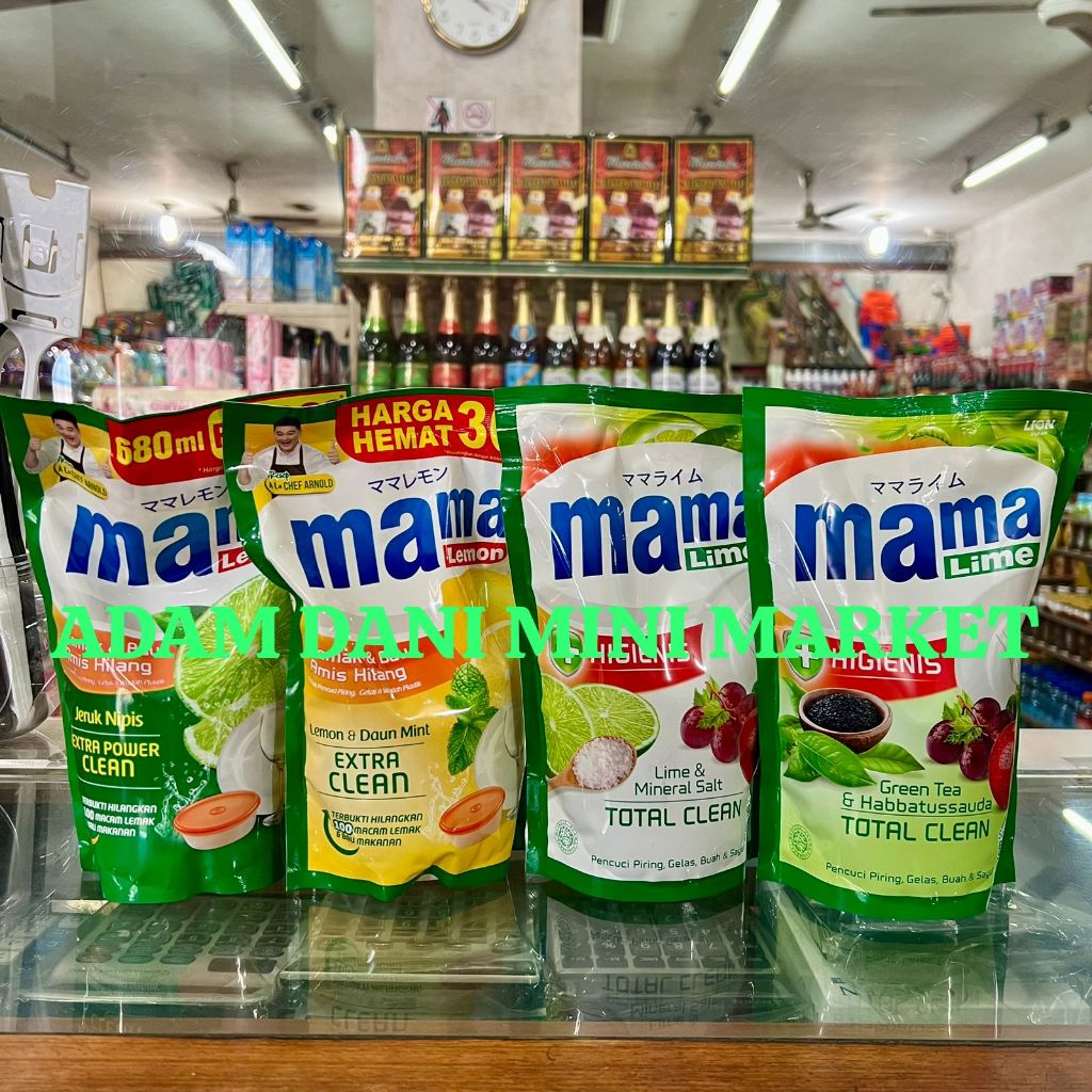 MAMA LEMON JERUK NIPIS / MAMA LEMON DAUN MINT / MAMA LIME MINERAL SALT / GREEN TEA HABBATUSSAUDA 680