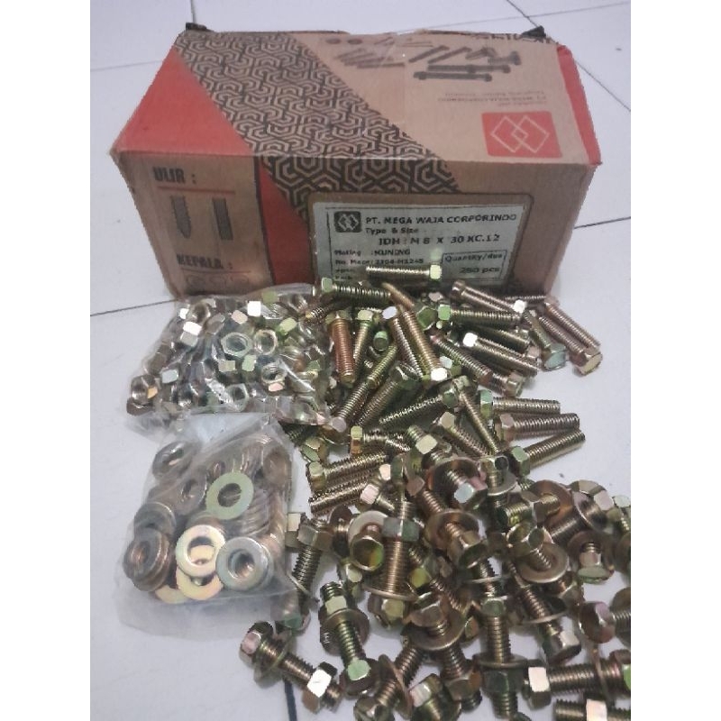 BautMurRingUkuran8X30UkuranKepala12Panjang30