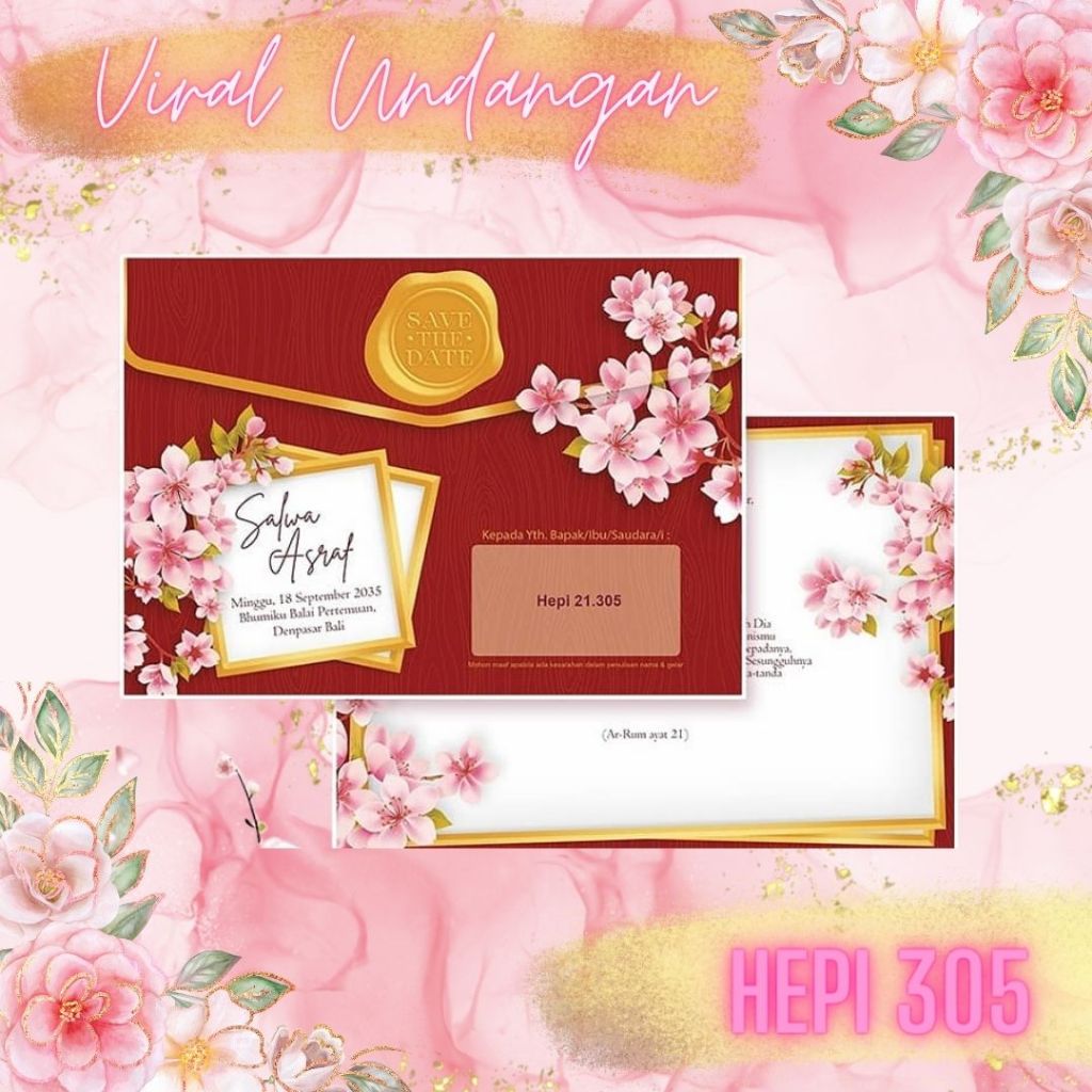 Blangko Undangan Pernikahan Hepi 305 Harga Murah