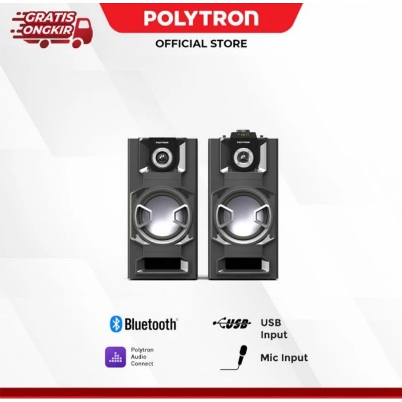 POLYTRON PAS 8E12 Speaker Aktif Bluetooth Karaoke 8 inch 60 WRMS PAS8E12