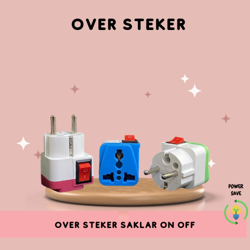 OVER STEKER COLOKAN SERBAGUNA/OVER STEKER LUBANG 3 KE 2 SAKLAR ON OFF/STEKER ON OFF/OVER STEKER UNIV