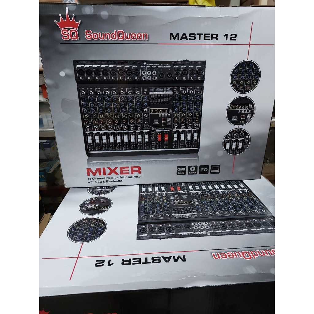 Mixer Audio Soundqueen Master 12 Original SQ 12 Channel + Bonus Koper Original