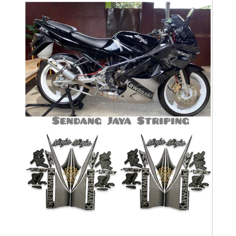 STIKER STRIPING LIS LES POLET STICKER BODY MOTOR KAWASAKI NINJA RR OLD GEN 4 2010 HITAM STANDAR