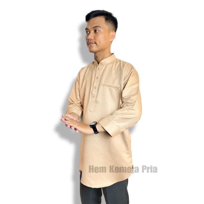 Koko Kurta Pria Polos Toyobo Muslim Pakistan - Kemko Kemeja Koko Polos Lengan Pendek